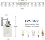 Brushed Nickel Bathroom Vanity Light, 12 Light Brushed Nickel Bathroom Lighting - Image 3