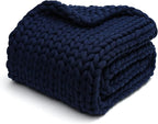 YnM Knitted Weighted Blanket, Hand Made Chunky Knit Weighted Throw Blanket by YNM