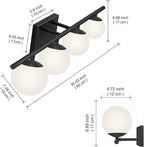 New Bathroom Vanity Light Fixtures Matte Black Milk White Globe Glass Shade 4 - Image 4