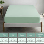 Feather & Stitch Fitted Bottom Sheet Only King Size 500 TC-1 Piece 100% Cotton - Image 6