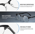 Blue Light Blocking Glasses Vintage Half Frame UV Clear Lens Anti Eyestrain - Image 4