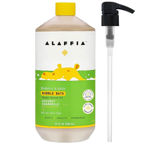 Alaffia Babies & Kids Bubble Bath, Coconut Chamomile, Pump Included – Gentle by Alaffia