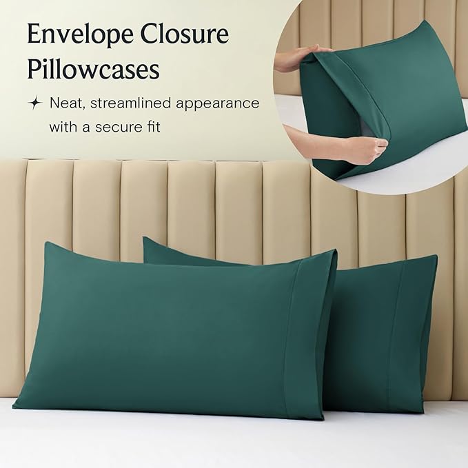 LuxClub 4 PC Queen Sheet Set, Breathable Luxury Bed Sheets, Deep Pockets 18" - Image 8
