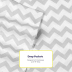 Queen Sheets Chevron Grey- 6 Piece 1500 Supreme Collection Fine Brushed - Image 5