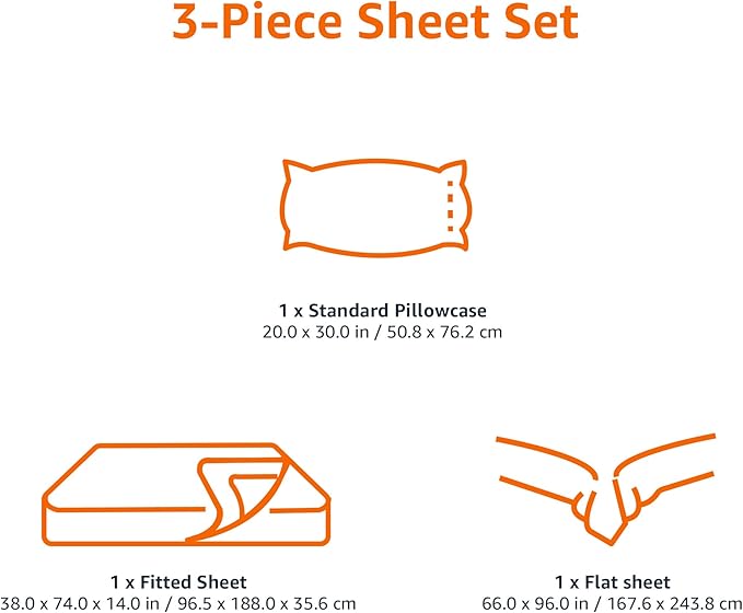 Amazon Basics Kid's Soft Easy-Wash Lightweight Microfiber 3-Piece Sheet Set - Image 5