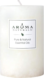 Aroma Naturals Holiday Essential Oil Vanilla & Peppermint Scented Pillar Candle by Aroma+Naturals