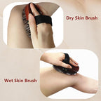 Dry Brushing Body Brush, Exfoliating Body Scrubber Natural Horsehair Bath - Image 3