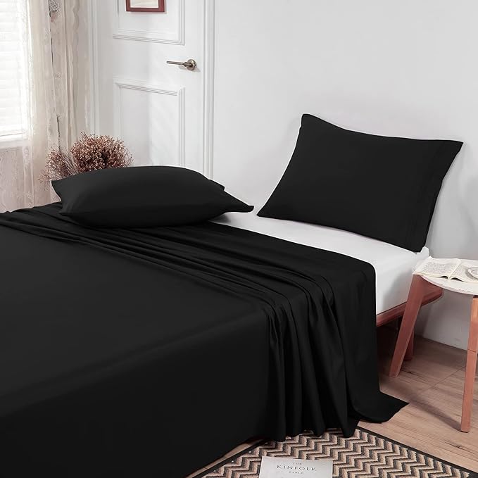 Lirex 2-Pack Queen Size Flat Sheet Set, Ultra-Soft Brushed 1800 Microfiber - Image 4