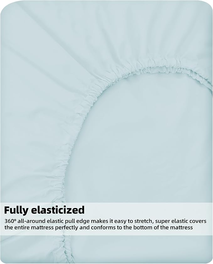 HBHLFZ Queen Fitted Sheet Only, Soft Breathable Bottom Sheet - Image 5