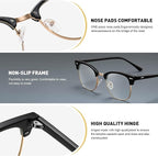 Blue Light Blocking Glasses Vintage Half Frame UV Clear Lens Anti Eyestrain - Image 4