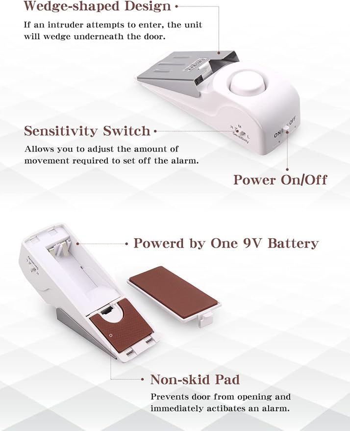 EMDMAK Door Stop Alarm with 120DB Siren Door Stop - Image 2
