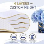 Cervical Memory Foam Pillow- 4-Layer Adjustable King Size Contour Design - Image 4