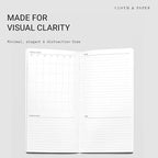 Cloth & Paper Travel Notebook | Monthly Admin – Lagoon | A5 Slim Monthly - Image 2