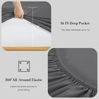 Full Sheet Set 4 Piece, Wrinkle Free, Oeko-Tex Certified Bedsheets，Dark Grey - Image 3