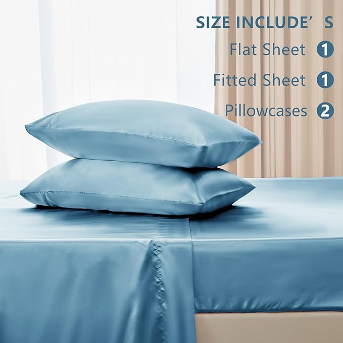CozyLux Satin Sheets Queen Size Bed Set - Image 6