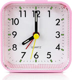 Lamisola Small Pink Kids Desk Alarm Clock, Analog Travel Battery Operated Clock by AlarmClock