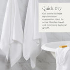 NY Loft 100% Cotton Bath Towel Set of 4 | White Towels | Oeko-TEX® Standard 100 - Image 3