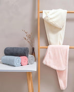 Lumimi Bath Pre Dry Hair Towel 2 Pack Quick Dry Hair Super Absorbent - Image 6