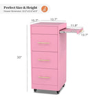 Salon Trolley Cart with Wheels, 3-Drawer Rolling Hair Styling Station, Mobile - Image 7