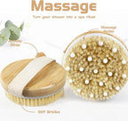 Bamboo Dry Body Brush Shower Brushing Removes Dry Skin - Image 3