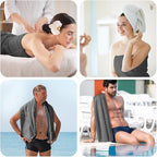 HOMEXCEL Grey Bath Towels 2 Pack, Microfiber Bathroom Towel, Super Soft Highly - Image 7