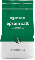 Amazon Basics Epsom Salt Soaking Aid, Soothing Rosemary & Mint Scent, 3 Pound by AmazonBasics