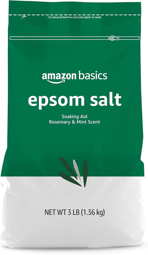 Amazon Basics Epsom Salt Soaking Aid, Soothing Rosemary & Mint Scent, 3 Pound by AmazonBasics