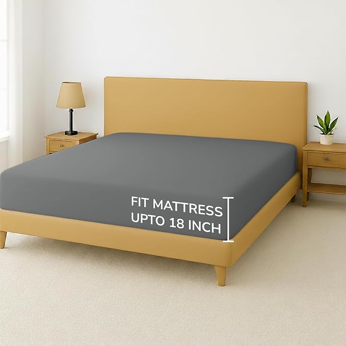 Feather & Stitch Fitted Bottom Sheet Only Queen Size 500 TC-1 Piece 100% Cotton - Image 5