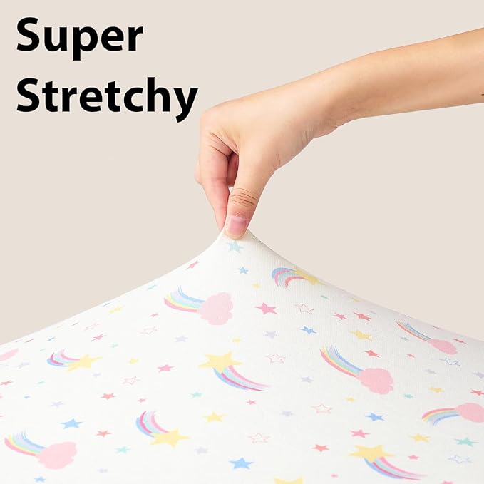 Baby Mini Crib Sheets Girl, Portable 38”x26” Pack and Play Sheets Fitted - Image 5