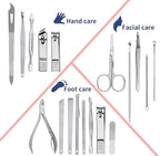 Manicure Set Pedicure Kit Professional 19 Pcs Nail Clipper - Image 6