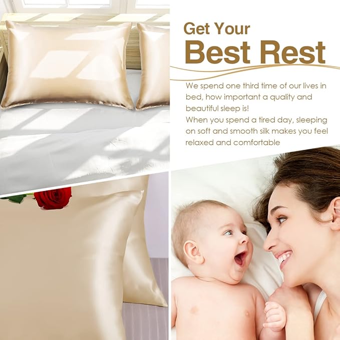 J JIMOO 100% Mulberry Silk Pillowcase - Image 4