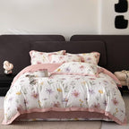 MKXI Garden Floral Duvet Cover Pink Princess Bedding White Aesthetic Duvet - Image 8