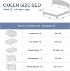 Sasttie Queen Comforter Set, 7 Pieces Bed in a Bag Queen, Complete Bedding Set - Image 7