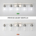 Bathroom Vanity Light, 5-Light Nickel Modern Matte Wall Sconce Lighting - Image 3