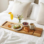 EcoDecors Eleganto 42" Live Edge Solid Teak Bath Caddy Tray - Image 3