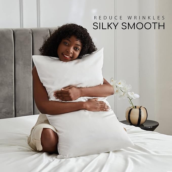 MR&HM Satin Bed Sheets, Twin XL Size Sheets Set - Image 3