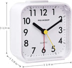 Peakeep Small Battery Operated Analog Travel Alarm Clock Silent No Ticking - Image 7