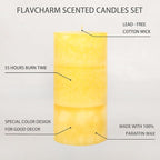3 x 6 Inches Pillar Candles Lemon Scented Yellow Decorative Rustic Candles - Image 2