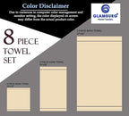 GLAMBURG Ultra Soft 8-Piece Towel Set -100% Pure Ringspun Cotton, Contains 2 - Image 6