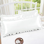 Homiest Ruffle Satin Body Pillow Cover, Silky Satin Body Pillowcase - Image 5