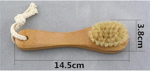 2 Pack 5.7" Bamboo Handle Dry Facial Cleansing Brush - Image 2