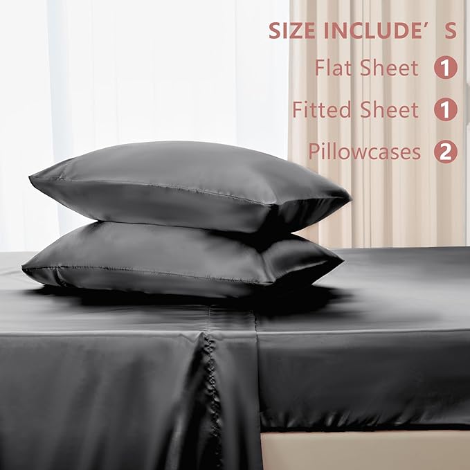 CozyLux Satin Sheets King Size Sheet Set - Image 6