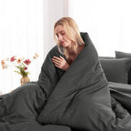 CozyLux Oversized Queen Comforter Set Dark Grey, 7 Pieces Bed in a Bag - Image 8