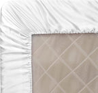 Homiest White Satin Fitted Twin XL Size Bed Sheet, Deep Pocket, Luxury & Ultra - Image 6