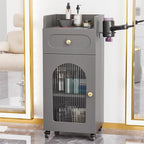 Salon Cart with Wheels & Adjustable Shelf, 3-Tier Rolling Beauty Trolley by OmySalon