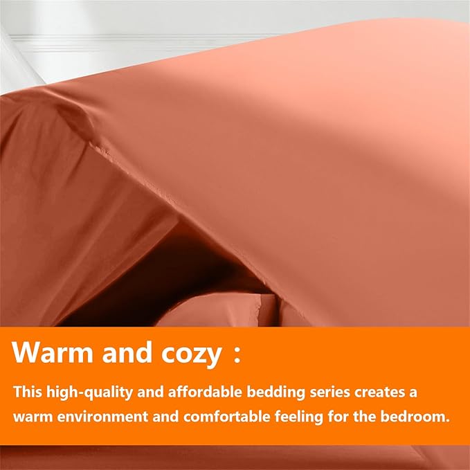 TAIMIT Burnt Orange Twin Size Comforter Set - Image 2