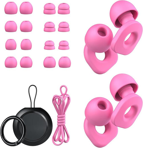 2 Pairs of Earplugs for Sleeping, Reusable Hearing Protection Ear Plugs by LOETRUY