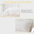 Vintage Off White Ruffle Euro Shams Shabby Farmhouse Pillow Cover 100% Washed - Image 6