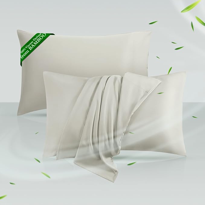 Cooling Pillowcases Standard Size Set of 2, Viscose Derived from Bamboo by HOTSLEEPERSHEETS