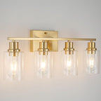 4-Lights Gold Bathroom Light Fixture, Brushed Brass Vanity Light by FILIMITIY